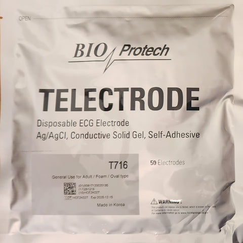 BioProtech T716 ECG EKG Monitoring Foam Electrode - 4000 Electrodes 50pc x 80