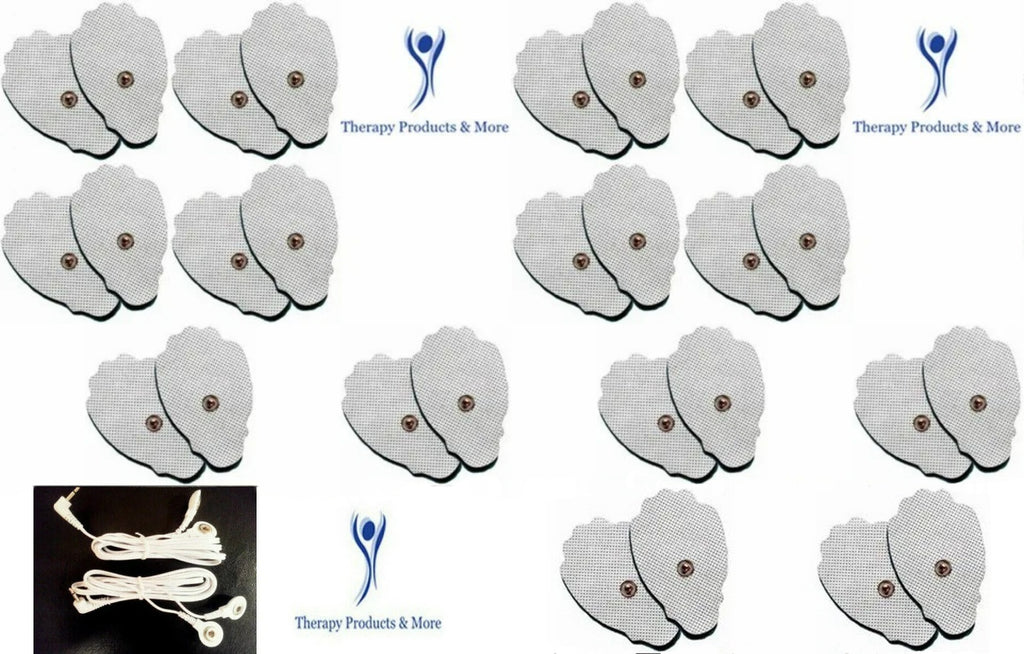 Electrode Lead Cables 2.5mm Plug Pair with 28 Massage Pads for Digital Massager