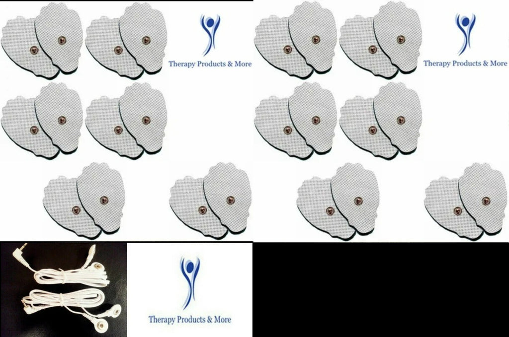 Electrode Lead Cables 2.5mm Plug Pair with 24 Massage Pads for Digital Massager