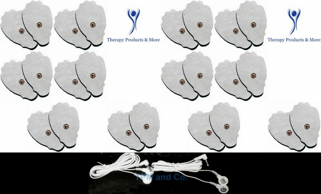 Electrode Lead Cables 3.5mm Plug Pair with 24 Massage Pads for Digital Massager