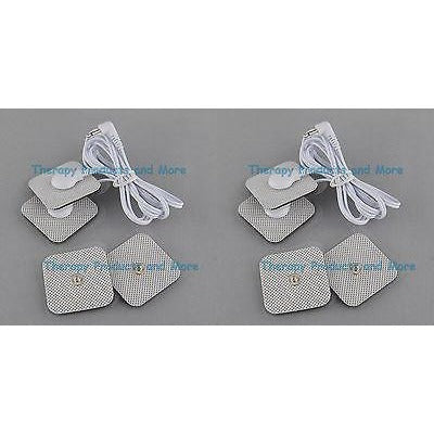 8 Square Pads + 2 Lead Wires Compatible w/ Omron PM3030 and Digital Massager