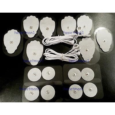 2 ELECTRODE DUAL LEAD WIRES 3.5mm + (8LG + 8SM) MASSAGE PADS FOR IREST MASSAGER