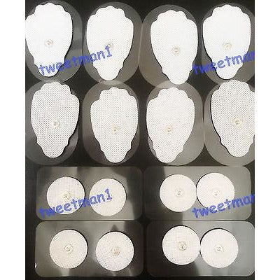 REPLACEMENT ELECTRODE PADS (8 LG, 8 SM) COMPATIBLE w/ SMART RELIEF MASSAGER