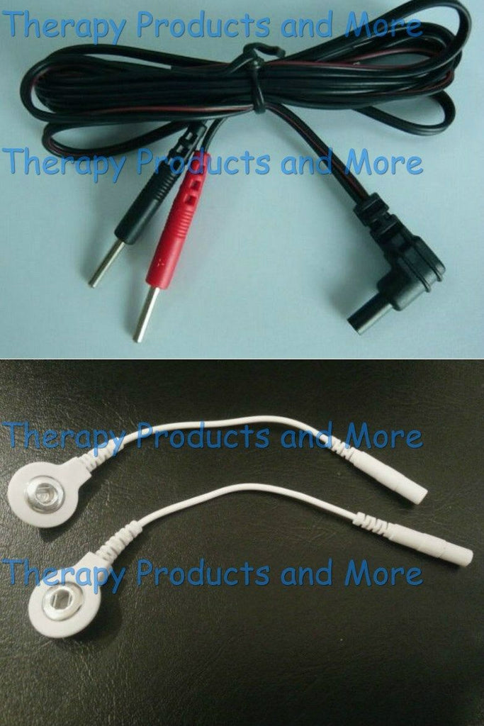 Electrode Massage Cables for LG TEC Elite TENS -Use Snap OR Pin Electrodes Pads!