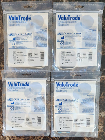 16  Axelgaard ValuTrode Premium 2"x2" Electrodes For TENS 2500 2800 3000 7000