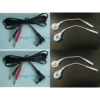 Electrode Cables for iRelieve ET-1313 ET-7070 -Use Snap OR Pin Electrodes Pads!
