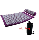 2 Pcs Body Massager Cushion Mat Acupressure Yoga Pad Pillow Set with Storage bag