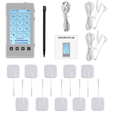 12 Mode Pulse Digital Handheld Rechargeable USB TENS Therapy Massager