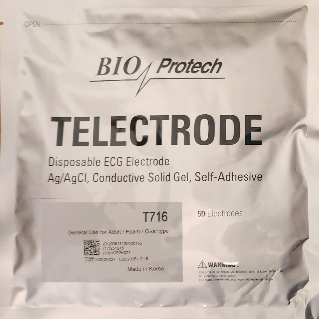 Bio-Protech T716 ECG EKG Monitoring Foam Electrode - 200 Electrodes 50pc x 4