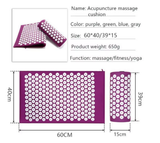 2 Pcs Body Massager Cushion Mat Acupressure Yoga Pad Pillow Set with Storage bag