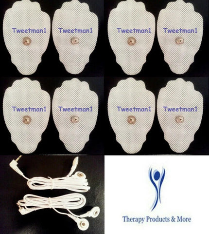 Electrode Lead Cables 2.5mm Plug Pair with 8 Massage Pads for Digital Massager