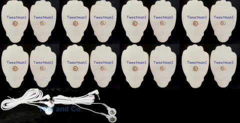 Electrode Lead Cables 3.5mm Plug Pair with 16 Massage Pads for Digital Massager
