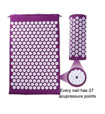 2 Pcs Body Massager Cushion Mat Acupressure Yoga Pad Pillow Set with Storage bag