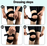 Patella Knee Strap Support- Double Belted Support Protection-Black