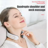 Electric Cervical Neck Massager 6 Mode Pulse - Rechargeable USB White