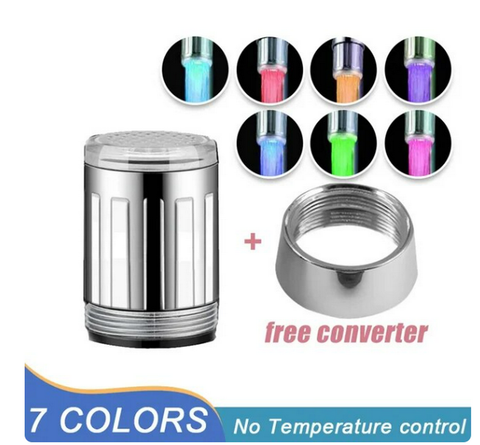 7 Colors LED Water Faucet Stream Light Kitchen Bathroom Shower Tap Faucet Nozzle