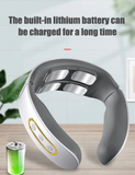 Electric Cervical Neck Massager 6 Mode Pulse - Rechargeable USB White