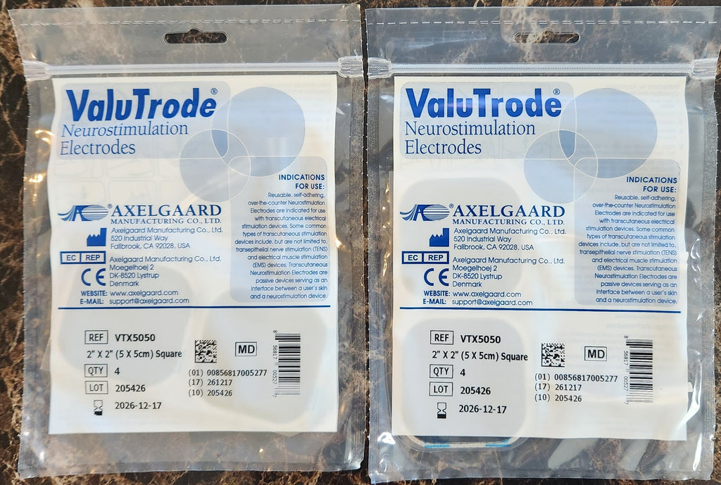 8 Axelgaard ValuTrode X Premium 2"x2" Electrodes For TENS 2500 2800 3000 7000