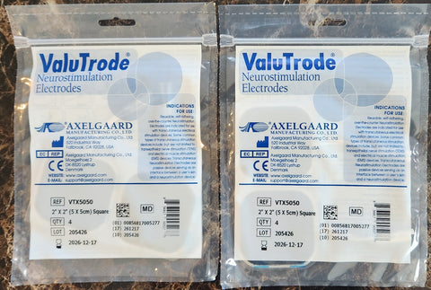 8 Axelgaard ValuTrode X Premium 2"x2" Electrodes For TENS 2500 2800 3000 7000