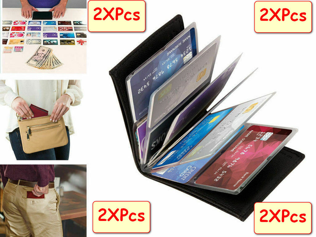 2 Pack Wonder Wallet Slim RFID Leather Wallets As Seen on TV Black