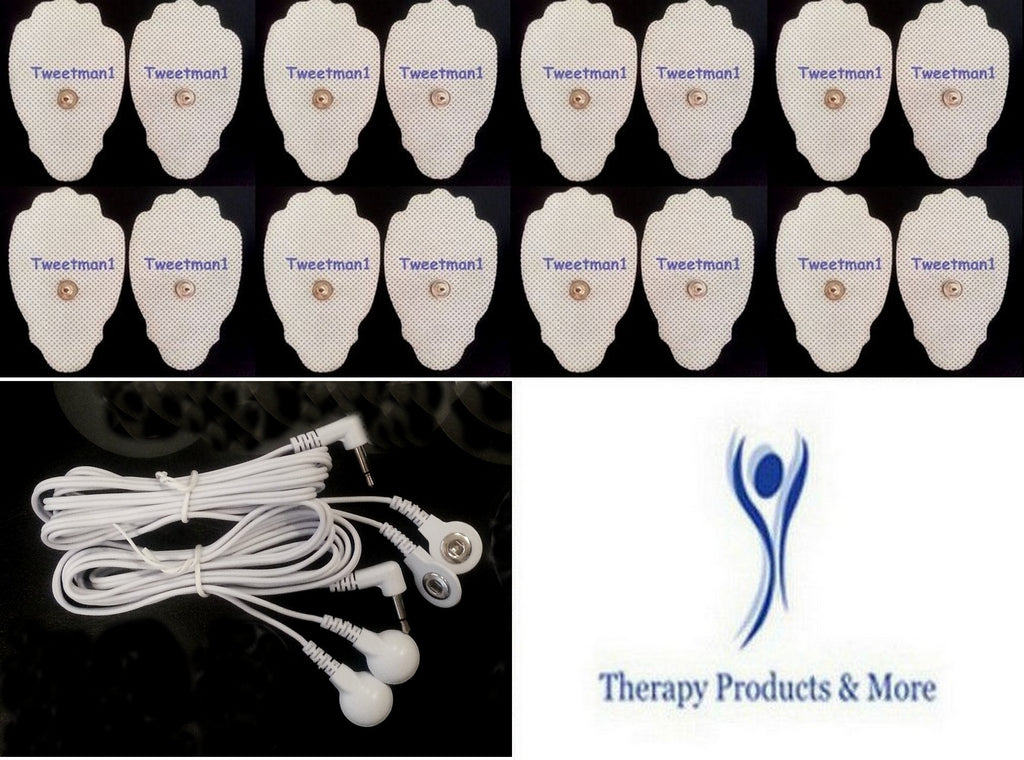 2 Electrode Lead Cables (3.5mm Plug)+ 16 Massage Pads for TENS Massager