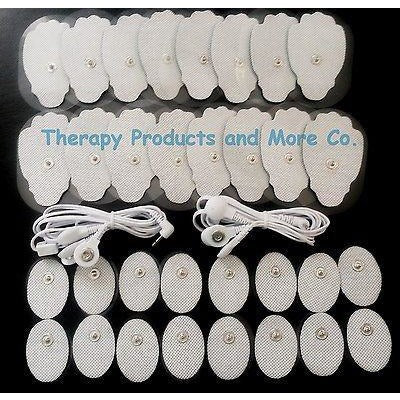 4 WAY ELECTRODE LEAD CABLES (2.5mm)+ 32 MASSAGE PADS FOR PINOOK DIGITAL MASSAGER