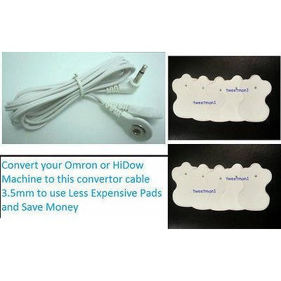 OMRON HV-F124, HV-125, HV-126, HV-F002A COMPATIBLE CABLE +14 ELECTROTHERAPY PADS