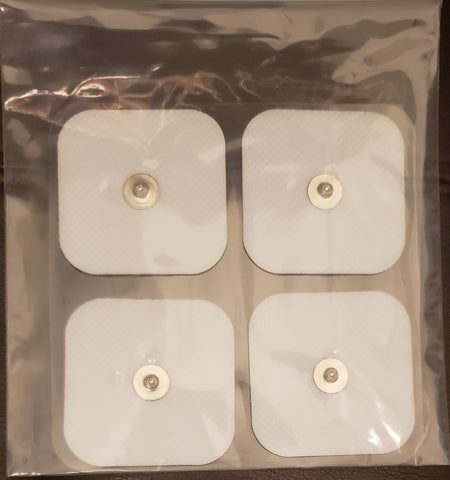 4x Square Compex Compatible Electrodes Pads 2x2" Concave Stud Electrodes