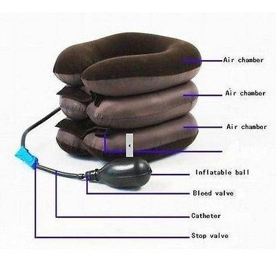 Air Cervical Neck Traction for Headache, Neck Tension and Pain Relief w/Pump NEW