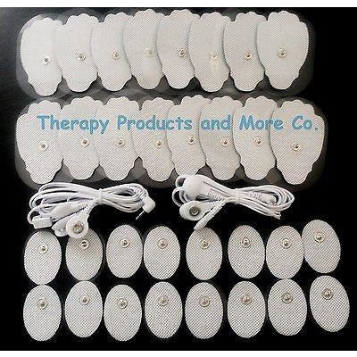 4 WAY ELECTRODE LEAD CABLES(2.5mm)+16 LG+16SM MASSAGE PADS FOR PALM ECHO MASSAGE