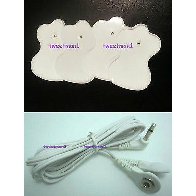 COMPATIBLE 3.5mm LEAD CABLE Omron 3030, TENS CONVERTOR CABLE + 10 MASSAGE PADS