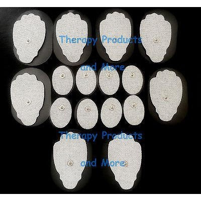 REPLACEMENT ELECTRODE PADS COMBO (8 LG, 8 SM OVAL) FOR AURAWAVE DIGITAL MASSAGER