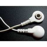 2 Electrode Lead Wire Cable Adapter Converter Pin Snap Connect Connection White