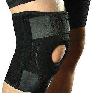Adjustable Nylon Full Knee Patellar Brace Stabilizer Support Sport Guard Black