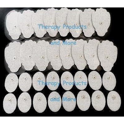 Replacement Electrode Gel Pads (16 Lg + 16 Sm Oval) for Pulse Therapy Massager