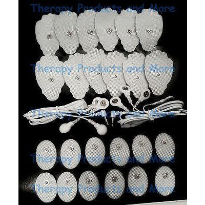 4 WAY ELECTRODE LEAD CABLES (3.5mm)+ 24 MASSAGE PADS FOR PINOOK DIGITAL MASSAGER