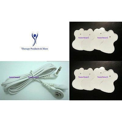OMRON PM3030-Compatible Lead Cable/Electrode Wire w/ 8 ELECTROTHERAPY PADS