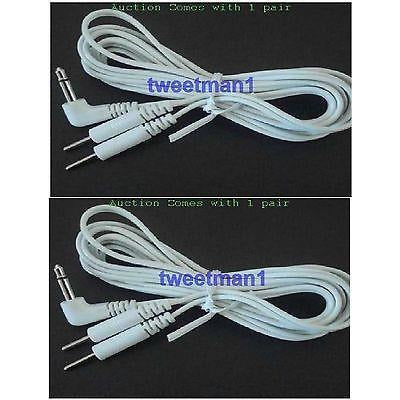 2 ELECTRODE LEAD WIRES CONNECTOR CABLES(3.5mm PLUG)for Rhythym Touch Massagers