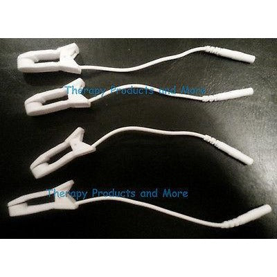 4 EAR CLIP CLAMP ELECTRODES to 2mm Female Pigtail Adapter for TENS Massager