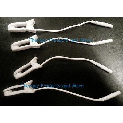 4 CLIP CLAMP ELECTRODES to 2mm Female Pigtail Adapter for TENS Massager Erostek