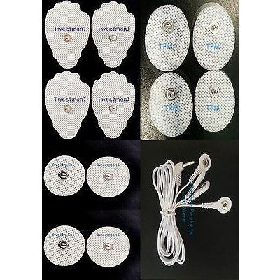 ELECTRODE LEAD CABLE (3.5mm Plug) +4LG +4SM OVAL +4SM PADS FOR TENS MASSAGER