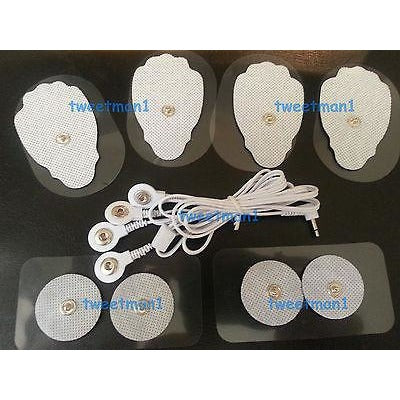 ELECTRODE LEAD CABLE (2.5mm Plug) + MASSAGE PADS(4 LG, 4 SM+ CABLE) FOR PINOOK
