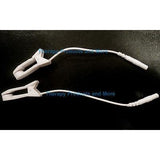 2 CLIP CLAMP ELECTRODES to 2mm Female Pigtail Adapter for TENS Massager Erostek