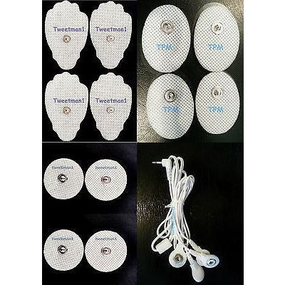 REPLACEMENT PADS(4LG+4SM OVAL+4SM) FOR DIGITAL MASSAGER+ LEAD WIRE(2.5mm Plug)