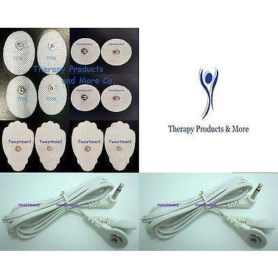2 Tens Cables 3.5mm +4 Lg 4 Sm Massage Pads for Tens Therapy Machine Massager