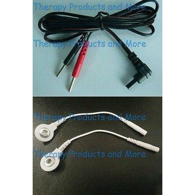 Electrode Cables for iRelieve ET-1313 ET-7070 -Use Snap OR Pin Electrodes Pads!