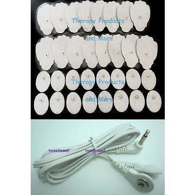 OMRON PM3030 MASSAGER Compatible Lead Wire + (16 LG+16 SM OVAL) MASSAGE PADS
