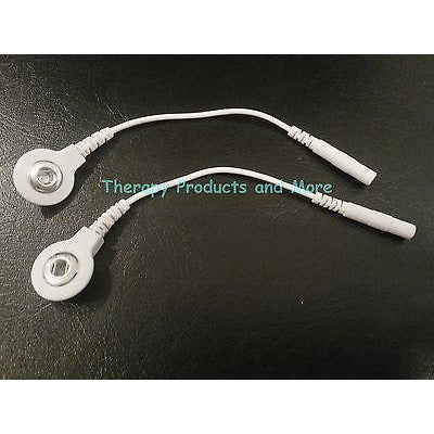 2 Electrode Lead Wire Cable Adapter Converter Pin Snap Connect Connection White