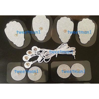 ELECTRODE LEAD CABLE (2.5mm) + PADS (4 LG, 4 SM) COMPATIBLE W/IREST MASSAGER