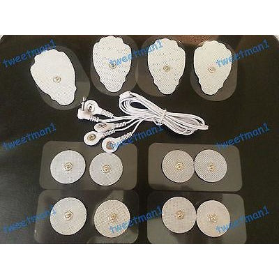 ELECTRODE LEAD CABLE (3.5mm) + (8LG+8SM) PADS compatible w/EROSTEK ESTIM UNIT